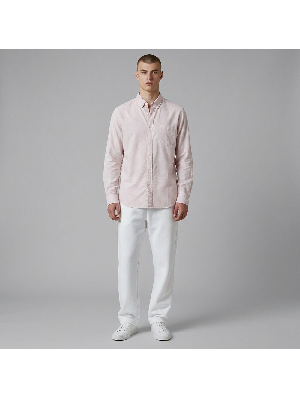 Asos Shirt Men XS Gray Button Up Collared Long Sleeve Pockets Cotton Regular